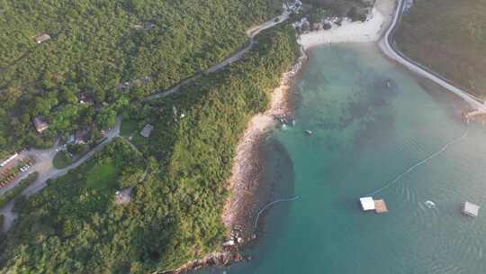 4K航拍深圳大鹏海岸线碧海蓝天