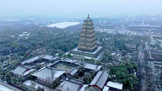 西安大雁塔雪景