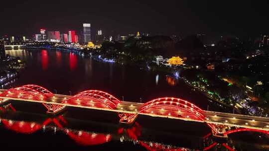 中国跨江大桥夜景