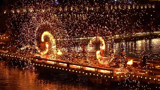 4K传统非遗打铁花升格慢镜合集