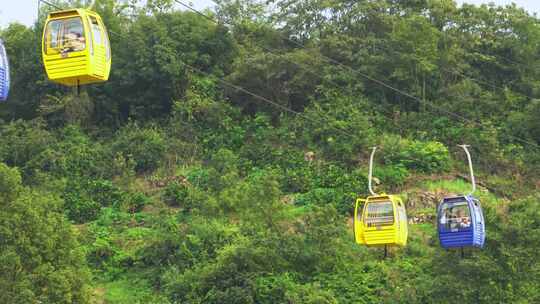 缙云山索道运行 重庆北碚视频素材模板下载