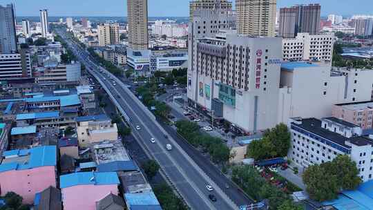 山西运城机场大道高架主路航拍