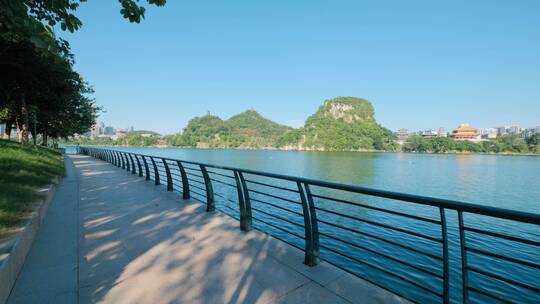 广西柳州百里柳江风景城市风光江景