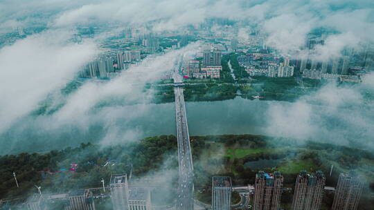 辽宁沈阳浑河平流雾延时风光