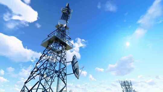5G雷达基站接收和传输网络信号视频素材模板下载