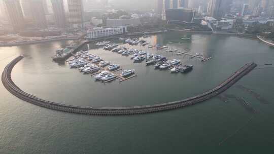 深圳湾蛇口游艇会码头视频素材模板下载