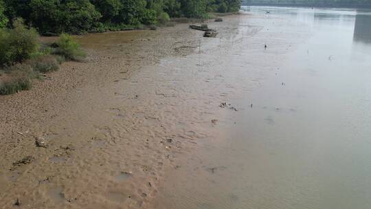 河流滩涂航拍