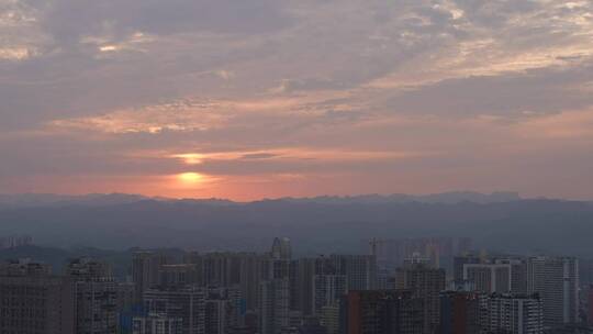 宜昌日落晚霞视频素材模板下载