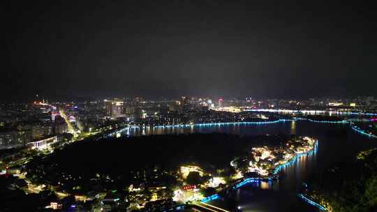 广东肇庆星湖国际湿地公园岩前村夜景