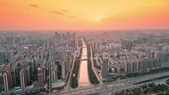 郑州城市大景航拍 城市空镜头