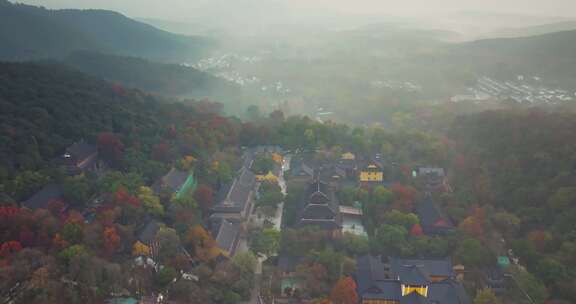 杭州西湖景区飞来峰景区永福寺秋色