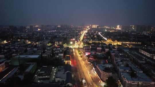 河南洛阳夜景航拍