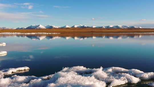 青海哈拉湖 雪山湖泊 湖景日落