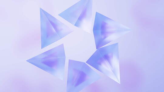 抽象透明玻璃几何体背景3D渲染视频素材模板下载