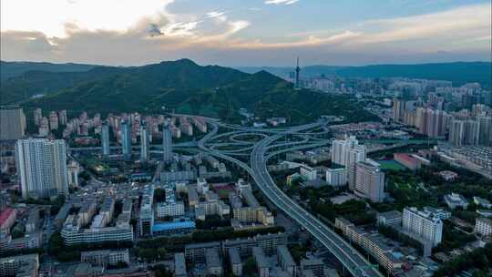 西宁地标建筑航拍延时