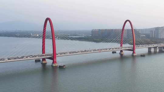 航拍之江大桥视频素材模板下载
