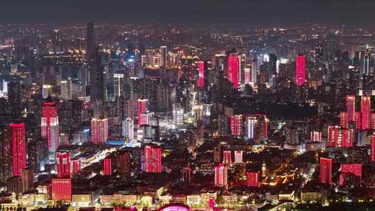 武汉城市夜景灯火璀璨