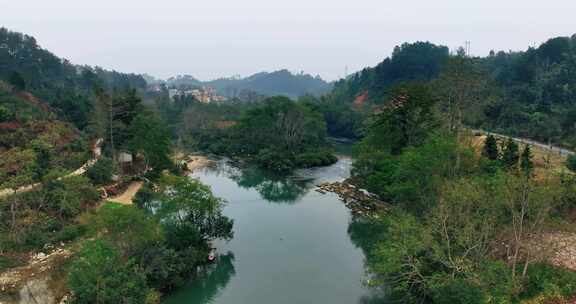 广西河池巴马盘阳河风景区航拍0785