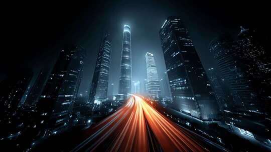 璀璨夜色下的城市脉搏律动