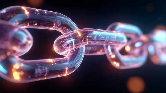 科技感十足的透明水晶区块链