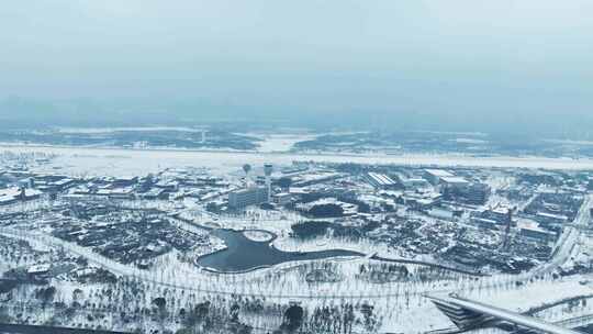 包河区园博园雪景视频素材模板下载