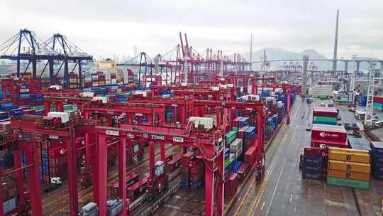香港巨型工业港口，集装箱、物流