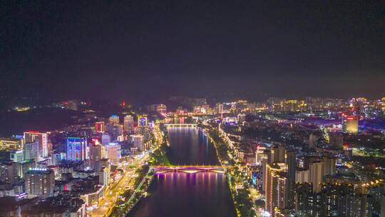 福建三明夜景航拍延时