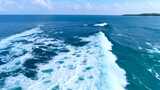 海浪飞溅鸟瞰图大海海洋海水浪花高清在线视频素材下载