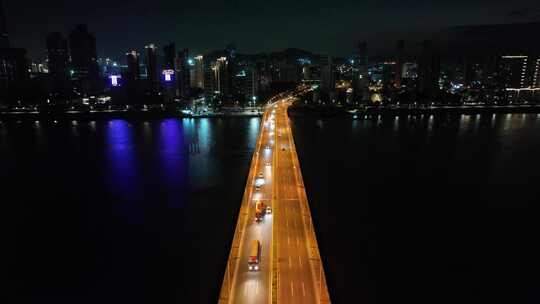 厦门市环东海域同安新城银城智谷夜景航拍