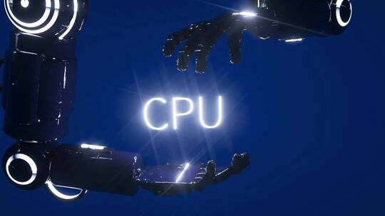CPU机械臂科技感三维概念场景视频素材模板下载