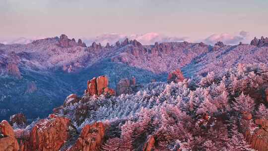 青岛雪景崂山雪景视频素材模板下载