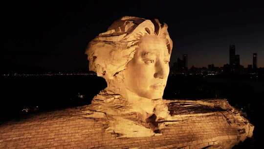 长沙橘子洲景区橘子洲大气航拍