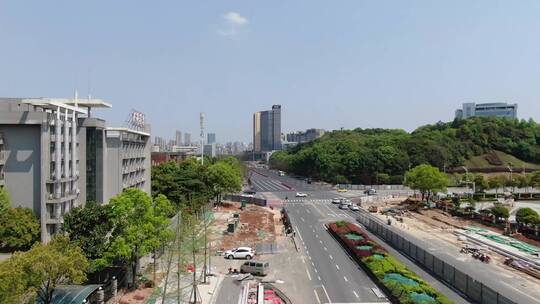 【4K】长沙岳麓区桐梓坡路道路改造航拍