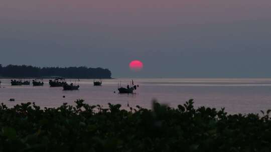 海南光村银滩傍晚夕阳