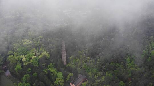 天台山国清寺建筑视频航拍