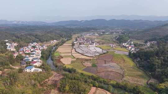 乡村田园农业种植大棚航拍