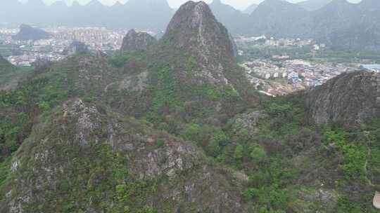 广西桂林西山4A景区航拍