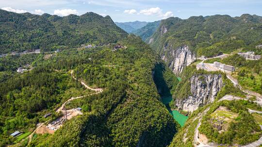 8K鹤峰屏山峡谷青山绿水航拍移动延时