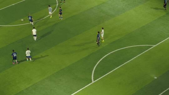航拍夜晚体育中心足球比赛踢球视频素材模板下载