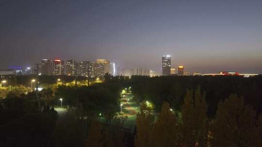 包头市建华路夜景航拍