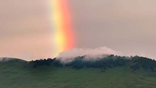 田园风光雨后彩虹