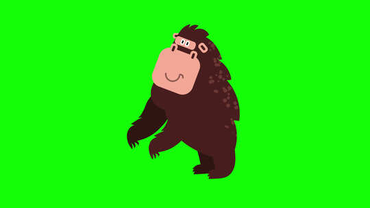 卡通大猩猩动画视频素材模板下载