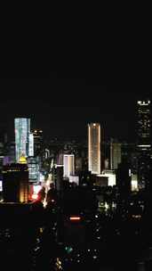 城市宣传南京夜景竖屏航拍