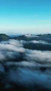 航拍大自然高山云海湖北神农架风景