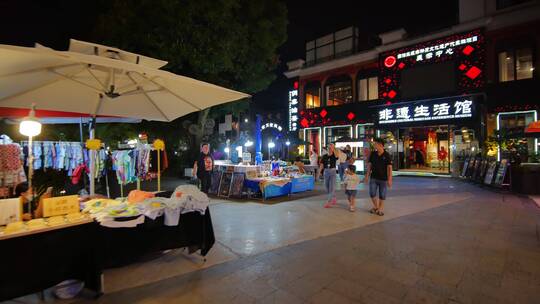 街头路边摊地摊经济市井集市街景夜市