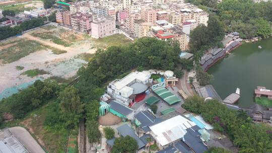 航拍深圳老城区建筑