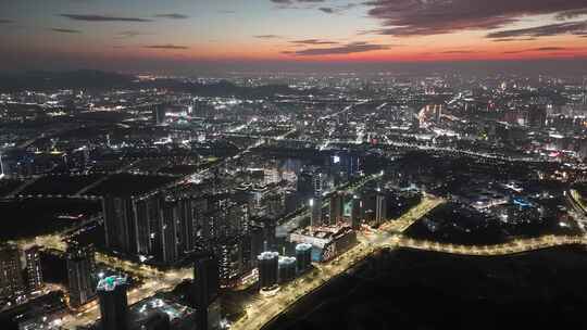 深圳光明科学城城市日落全景俯瞰