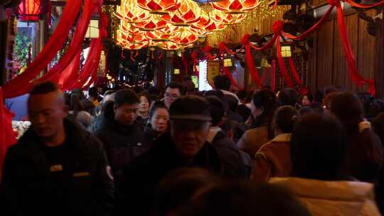 4k台州路桥十里长街元宵夜景