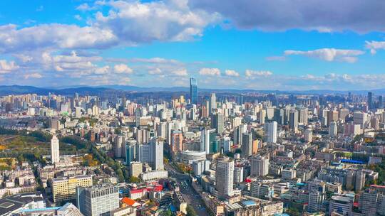 昆明城市大景航拍