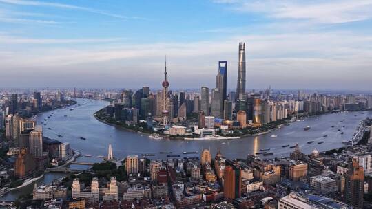上海天际线航拍合集视频素材模板下载